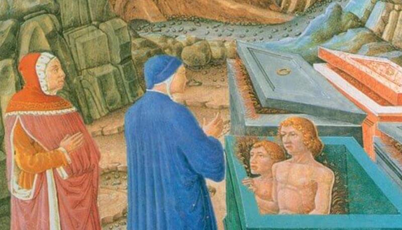 La divina Commedia – Inferno 10: Le tombe degli eretici, Farinata e Cavalcante.